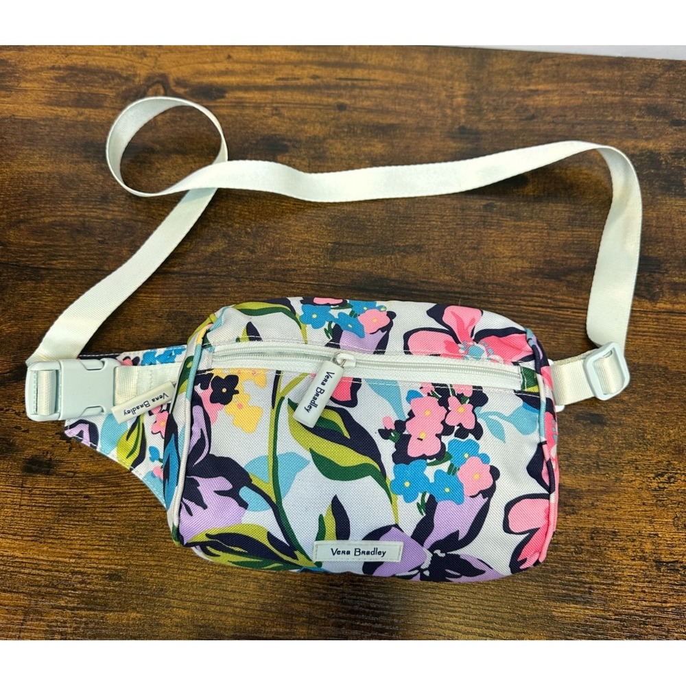 Vera Bradley Lighten Up Belt Bag Marian Floral Blue Pink Fanny Pack Small Medium - Picture 10 of 13